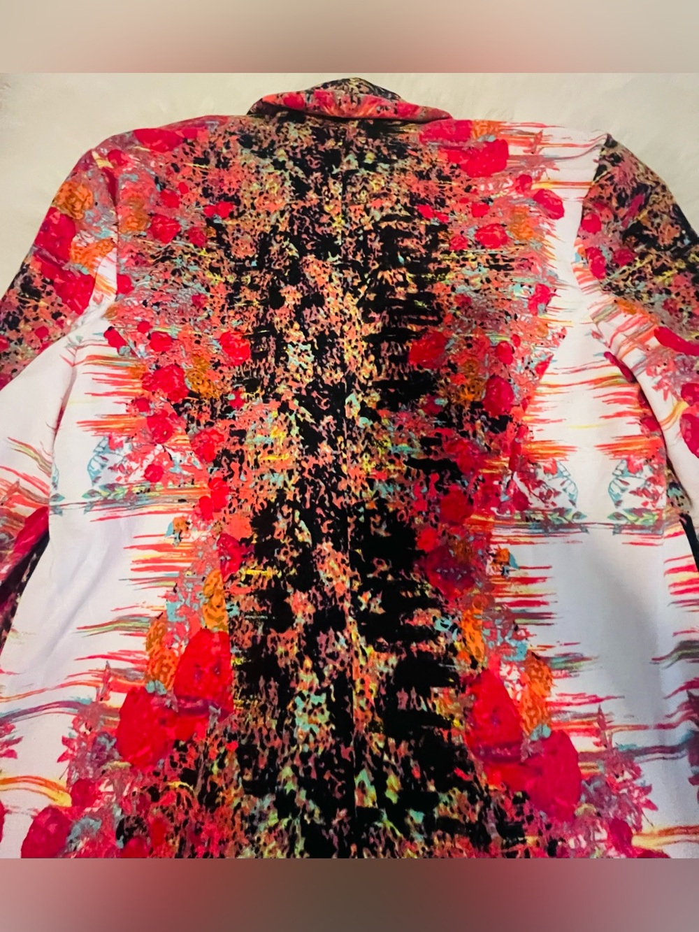 New Directions Women’s Multicolor Geometric Print Blazer One Button Front Size S - Picture 8 of 8